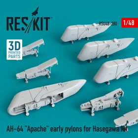   ResKit Models AH-64 Apache early pylons for Hasegawa kit (3D Printed) - fegyverfelfüggesztő pilonok