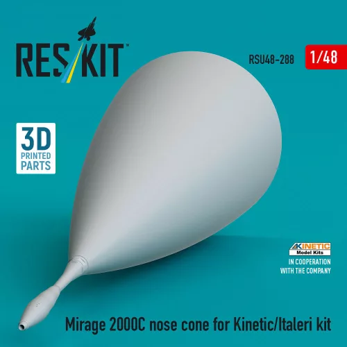 ResKit Models Mirage 2000C nose cone for Kinetic/Italeri kit (3D Printed) - orrkúp