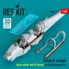 ResKit Models Rafale B cockpit (Basic edition with 3D decals) for Revell/Academy kit (3D Printed) - alap cockpitkészlet 3D matricákkal