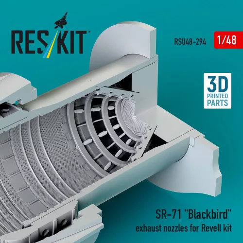 ResKit Models SR-71 Blackbird exhaust nozzles for Revell kit (3D printed) - hajtómű-fúvócsövek