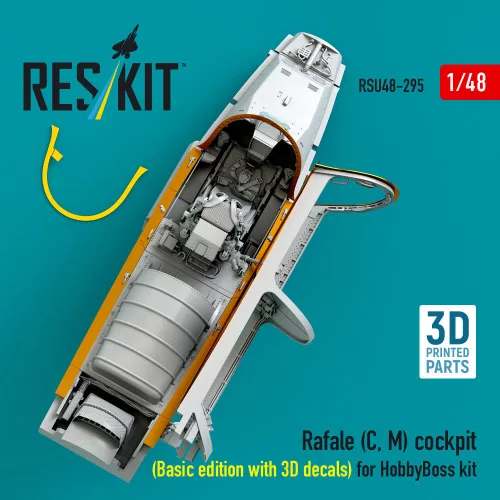 ResKit Models Rafale (C, M) cockpit (Basic edition with 3D decals) for HobbyBoss kit (3D printed) - alap cockpitkészlet 3D matricákkal