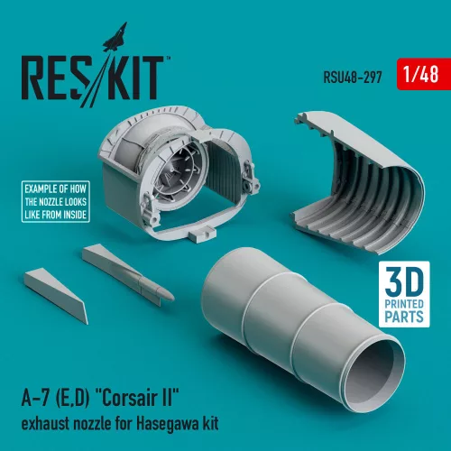 ResKit Models A-7 (E,D) Corsair II exhaust nozzle for Hasegawa kit - hajtómű-fúvócső