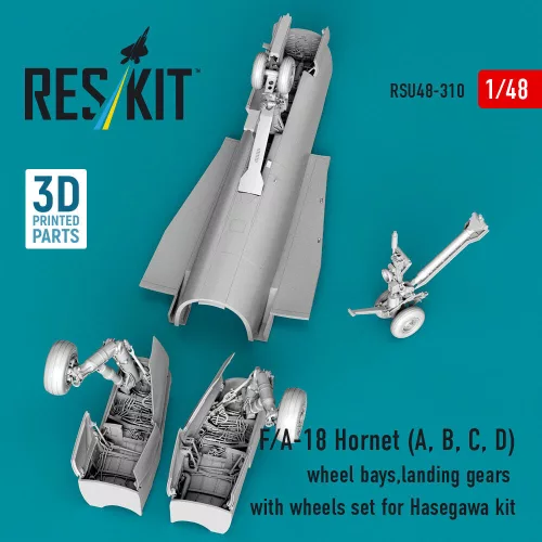 ResKit Models F/A-18 Hornet (A, B, C, D) – futóműakna-részletező készlet, futómű, kerekek