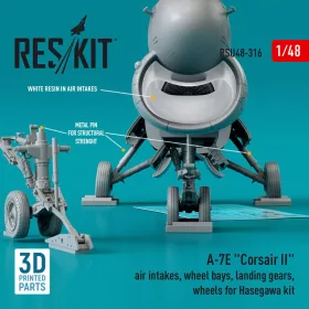   ResKit Models A-7E Corsair II – légbeömlők, futóműaknák, futómű és kerekek