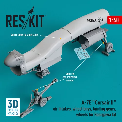 ResKit Models A-7E Corsair II – légbeömlők, futóműaknák, futómű és kerekek