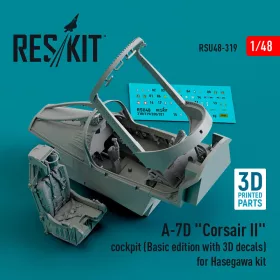   ResKit Models A-7D Corsair II cockpit (Basic edition with 3D decals) for Hasegawa kit (3D Printed) - alap cockpitkészlet 3D matricákkal