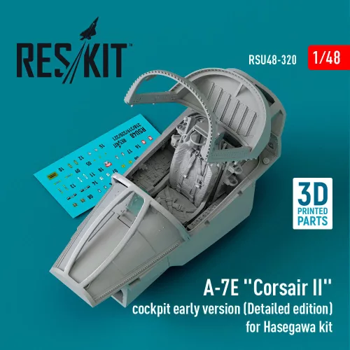 ResKit Models A-7E Corsair II cockpit early version (Detailed edition) for Hasegawa kit (3D Printed) - részletes cockpitkészlet
