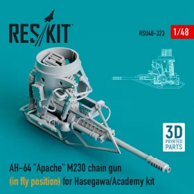   ResKit Models AH-64 Apache M230 chain gun (in fly position) for Hasegawa/Academy kit (3D Printed) - M230 Chain Gun gépágyú, repülési helyzetben