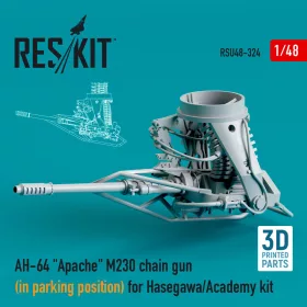   ResKit Models AH-64 Apache M230 chain gun (in parking position) for Hasegawa/Academy kit (3D Printed) - M230 Chain Gun gépágyú, parkolóhelyzetben