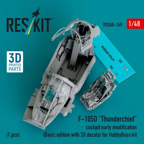 ResKit Models F-105D Thunderchief – korai módosítású alap cockpitkészlet 3D matricákkal