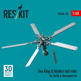   ResKit Models Sea King (5 blades) tail rotor for Airfix & Hasegawa kit (3D printed) - farokrotor, 5 rotorlapátos változat, Airfix / Hasegawa makettekhez