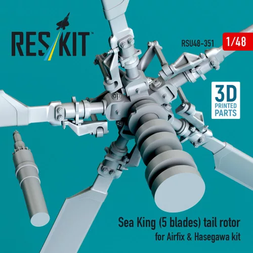 ResKit Models Sea King (5 blades) tail rotor for Airfix & Hasegawa kit (3D printed) - farokrotor, 5 rotorlapátos változat, Airfix / Hasegawa makettekhez