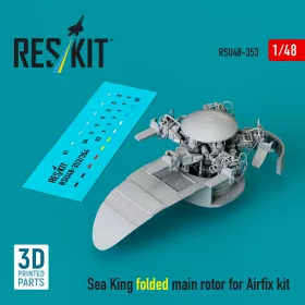   ResKit Models Sea King folded main rotor for Airfix kit (3D printed) - behajtott főrotor