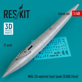   ResKit Models MiG-25 ventral fuel tank (5280 litre) (3D printed) - üzemanyag-póttartály