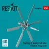 ResKit Models Sea King (6 blades) tail rotor for Airfix & Hasegawa kit (3D printed) - farokrotor, 6 rotorlapátos változat, Airfix / Hasegawa makettekhez