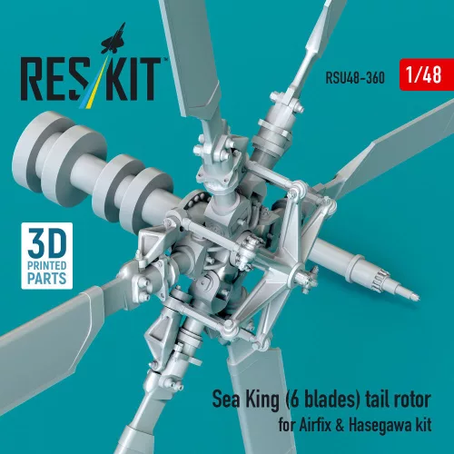 ResKit Models Sea King (6 blades) tail rotor for Airfix & Hasegawa kit (3D printed) - farokrotor, 6 rotorlapátos változat, Airfix / Hasegawa makettekhez