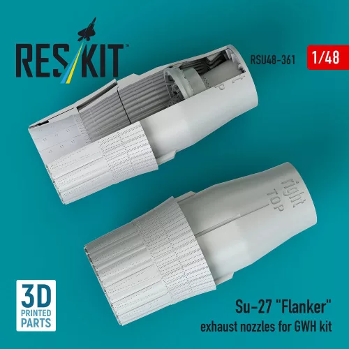 ResKit Models Su-27 Flanker exhaust nozzles for GWH kit (3D Printed) - hajtómű-fúvócsövek