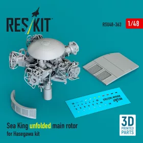  ResKit Models Sea King unfolded main rotor for Hasegawa kit (3D Printed) - kihajtott főrotor