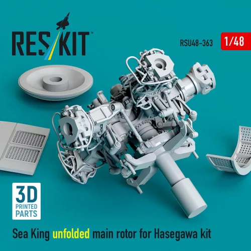 ResKit Models Sea King unfolded main rotor for Hasegawa kit (3D Printed) - kihajtott főrotor