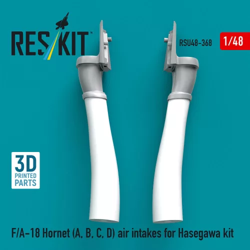 ResKit Models F/A-18 Hornet (A, B, C, D) air intakes for Hasegawa kit (3D Printed) - légbeömlők