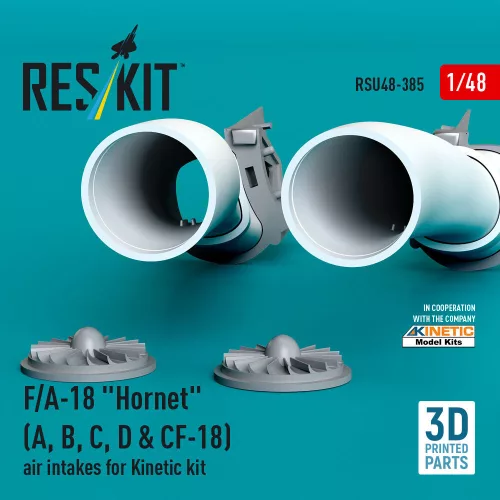 ResKit Models F/A-18 Hornet (A, B, C, D & CF-18) air intakes for Kinetic kit (3D Printed) - légbeömlők