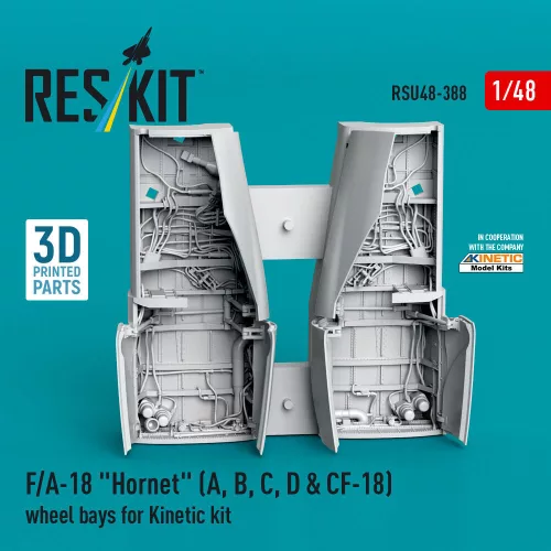 ResKit Models F/A-18 Hornet (A, B, C, D & CF-18) wheel bays for Kinetic kit (3D printed) - futóműakna-részletező készlet