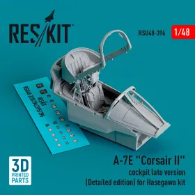   ResKit Models A-7E Corsair II cockpit late version (Detailed edition) for Hasegawa kit (3D Printed) - részletes cockpitkészlet