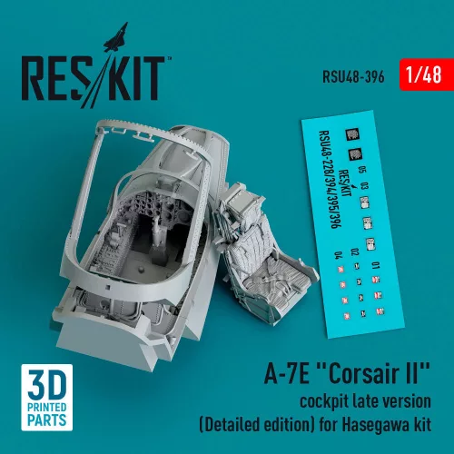ResKit Models A-7E Corsair II cockpit late version (Detailed edition) for Hasegawa kit (3D Printed) - részletes cockpitkészlet