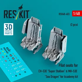   ResKit Models CH-53E Super Stallion, MH-53E Sea Dragon – pilótaülések, 2 db, Academy maketthez
