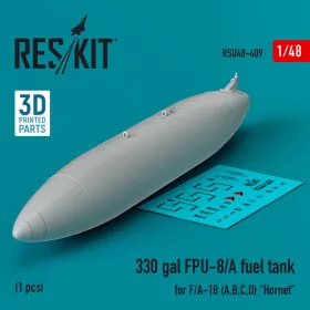   ResKit Models 330 gallon FPU-8/A fuel tank for F/A-18 (A,B,C,D) Hornet (1 pcs) (3D Printed) - F/A-18 (A,B,C,D) Hornet – 330 gallonos FPU-8/A üzemanyag-póttartály, 1 db