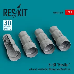   ResKit Models B-58 Hustler exhaust nozzles for Monogram/Revell kit (3D Printed) - hajtómű-fúvócsövek