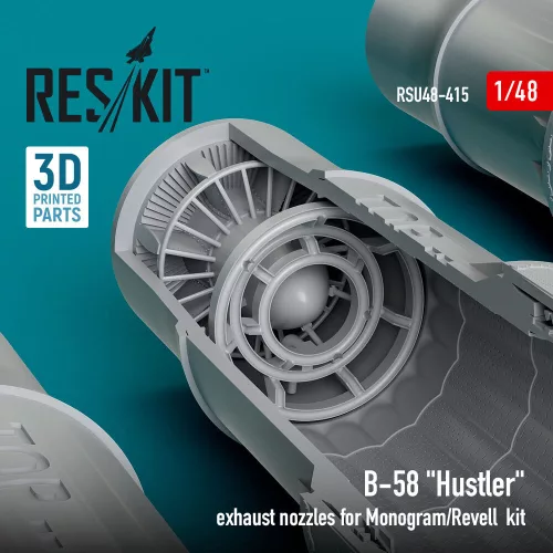 ResKit Models B-58 Hustler exhaust nozzles for Monogram/Revell kit (3D Printed) - hajtómű-fúvócsövek