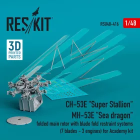   ResKit Models CH-53E Super Stallion, MH-53E Sea Dragon – behajtott főrotor rotorlapát-rögzítő rendszerrel, 7 rotorlapáttal, 3 hajtóműves változathoz