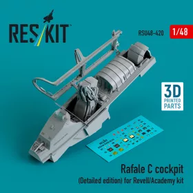   ResKit Models Rafale C cockpit (Detailed edition) for Revell/Academy kit (3D printed) - részletes cockpitkészlet