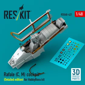   ResKit Models Rafale (C, M) cockpit (Detailed edition) for HobbyBoss kit (3D printed) - részletes cockpitkészlet