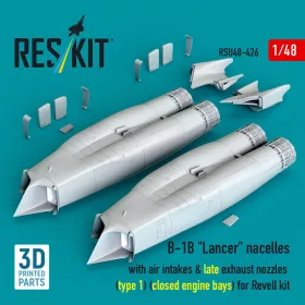  ResKit Models B-1B Lancer – gondolák, légbeömlők, késői 1. típusú fúvócsövek, zárt motortérrel