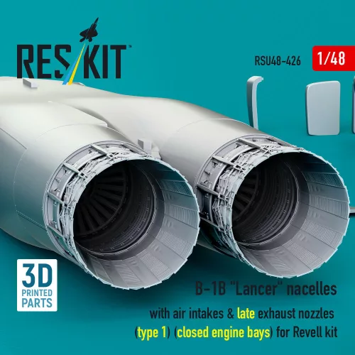 ResKit Models B-1B Lancer – gondolák, légbeömlők, késői 1. típusú fúvócsövek, zárt motortérrel