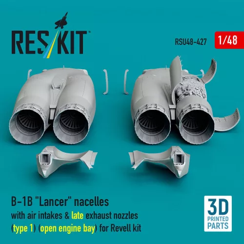 ResKit Models B-1B Lancer – gondolák, légbeömlők, késői 1. típusú fúvócsövek, nyitott motortérrel