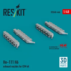   ResKit Models He 111 H-6 exhaust nozzles for ICM kit (3D printed) - hajtómű-fúvócsövek