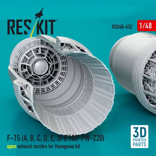 ResKit Models F-15 (A, B, C, D, E, J) (F100-PW-220) nyitott – hajtómű-fúvócsövek
