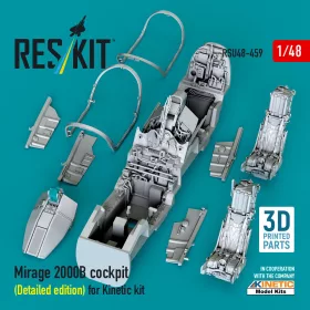   ResKit Models Mirage 2000B cockpit (Detailed edition) for Kinetic kit (3D Printed) - részletes cockpitkészlet