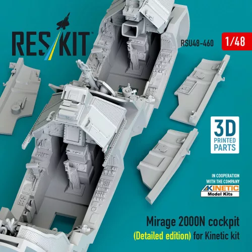 ResKit Models Mirage 2000N cockpit (Detailed edition) for Kinetic kit (3D Printed) - részletes cockpitkészlet