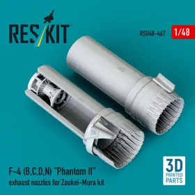   ResKit Models F-4 (B, C, D, N) Phantom II exhaust nozzles for Zoukei-Mura kit (3D Printed) - hajtómű-fúvócsövek