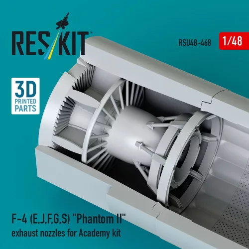 ResKit Models F-4 (E, J, F, G, S) Phantom II exhaust nozzles for Academy kit (3D Printed) - hajtómű-fúvócsövek
