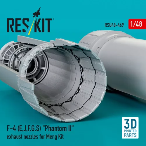 ResKit Models F-4 (E, J, F, G, S) Phantom II exhaust nozzles for Meng kit (3D Printed) - hajtómű-fúvócsövek