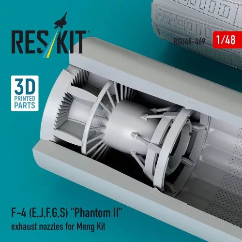 ResKit Models F-4 (E, J, F, G, S) Phantom II exhaust nozzles for Meng kit (3D Printed) - hajtómű-fúvócsövek