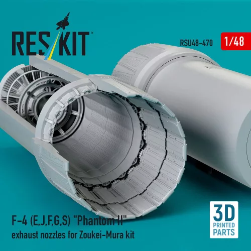 ResKit Models F-4 (E, J, F, G, S) Phantom II exhaust nozzles for Zoukei-Mura kit (3D Printed) - hajtómű-fúvócsövek