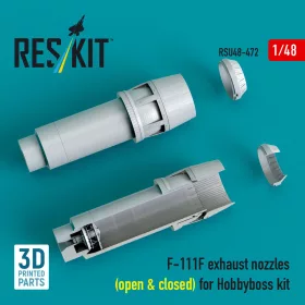   ResKit Models F-111F exhaust nozzles (open & closed) for Hobbyboss kit (3D Printed) - hajtómű-fúvócsövek