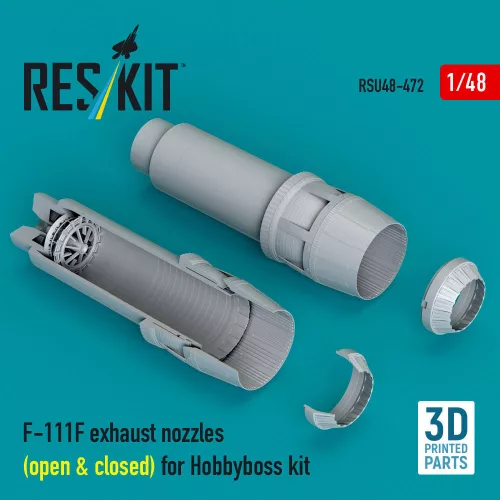 ResKit Models F-111F exhaust nozzles (open & closed) for Hobbyboss kit (3D Printed) - hajtómű-fúvócsövek