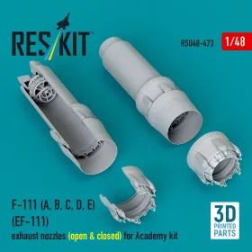   ResKit Models F-111 (A, B, C, D, E) (EF-111) exhaust nozzles (open & closed) for Academy kit (3D Printed) - hajtómű-fúvócsövek